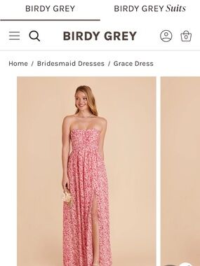 Birdy Grey Pink Floral Strapless Maxi Dress